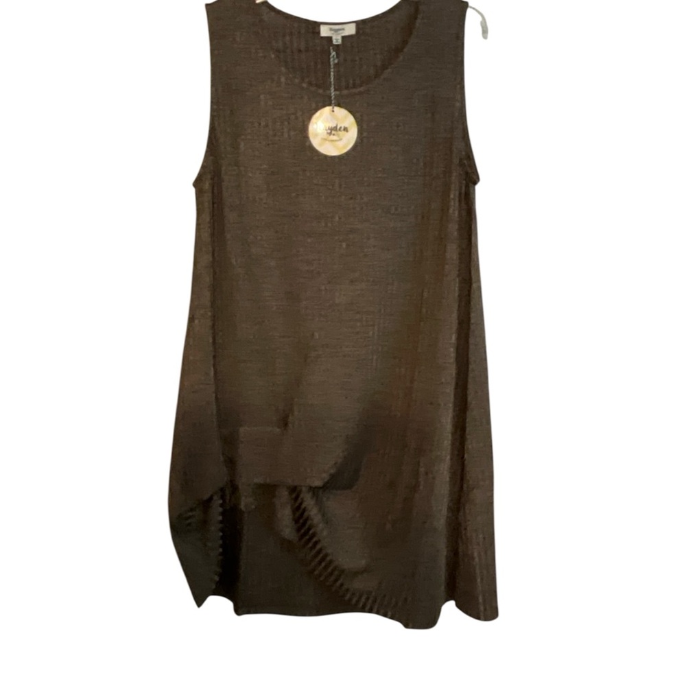 Sweet Light Brown Sleevless Dress w/ pretty front Hemline